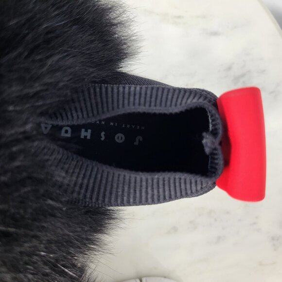 NWB~$345~JOSHUA*S~38/8~ITALY RED BLACK FOX FUR EXTRA LIGHT SNEAKERS SHOES BOOTS - Picture 12 of 16